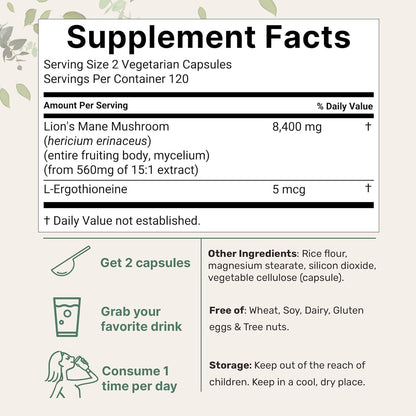 Micro Ingredients Lions Mane with L-Ergothioneine